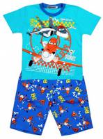 Boy's 100% Cotton Summer Pyjamas - Blue Disney Planes Pyjamas - Size 4 - Blue - Limited Stock