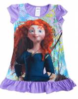 Girl's Summer Pyjamas - Disney Princess Short Sleeve Nightie - Brave (Merinda Nightie) - Size 6 - Purple - Limited Stock