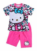 Girl's 100% Cotton Summer Pyjamas - Hello Kitty Pyjamas - Size 6 - Pink - Limited Stock