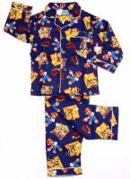 Boy's Flannelette Pyjamas (100% Cotton) - Super Mario Pyjamas - Mario Super Sluggers Pyjamas - Size 2 - Blue - Limited Stock