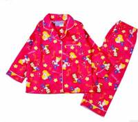 Girl's Flannelette Pyjamas (100% Cotton) - Disney Princess Pyjamas - Size 8 - Dark Pink - Limited Stock