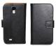 Samsung Galaxy S4 (Galaxy SIV) Slim Genuine Leather Wallet Case - Black
