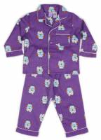 Children's Flannelette Pyjamas (100% Cotton) - Purple Giggle and Hoot Pyjamas - Size 1 - Purple - Sold Out