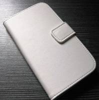 Samsung Galaxy S4 (Galaxy SIV) Slim Genuine Leather Wallet Case - White