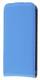 Apple iPhone SE/ iPhone 5 / iPod Touch - Slim Genuine Leather Flip Case - Light Blue