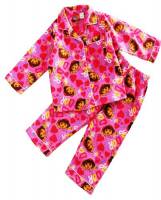 Girl's Flannelette Pyjamas (100% Cotton) - Pink Dora the Explorer Pyjamas - Size 1 - Pink - Limited Stock