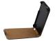 Apple iPhone SE/ iPhone 5 / iPod Touch - Slim Genuine Leather Flip Case - Purple
