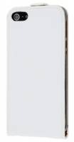 Apple iPhone SE/ iPhone 5 / iPod Touch - Slim Genuine Leather Flip Case - White
