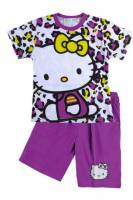 Girl's 100% Cotton Summer Pyjamas - Hello Kitty Pyjamas - Size 3 - Purple - Limited Stock