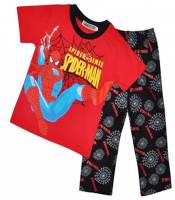 Boy's 100% Cotton Spring/Autumn Pyjamas - Red Spiderman Pyjamas - Size 2 - Red/Black - Limited Stock