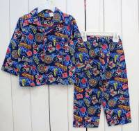 Boy's Flannelette Pyjamas (100% Cotton) - Disney Pyjamas - Mickey Mouse State Pyjamas - Size 5 - Blue - Limited Stock
