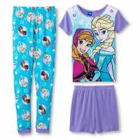 Girl's 100% Cotton Spring/Autumn Pyjamas - Disney Frozen Pyjamas - 3 Piece Set - Size 6 - Lilac - Limited Stock